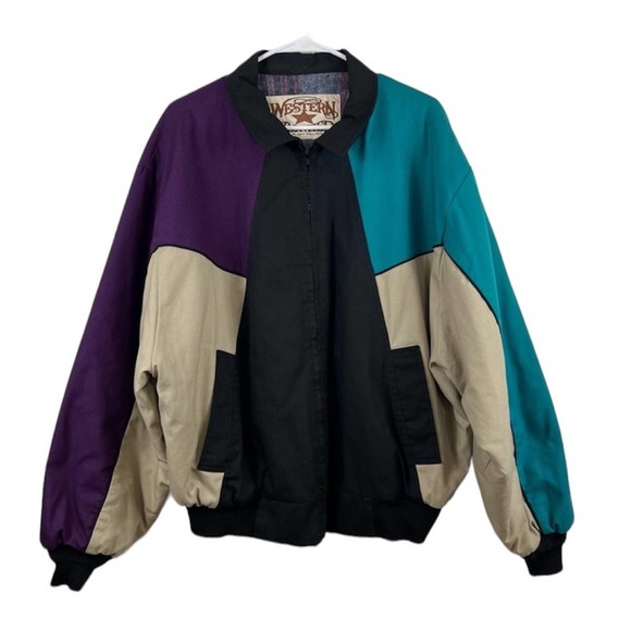 Vintage Jackets & Coats Vintage Western Frontier 9s Colorblock Full